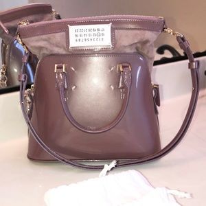 Classic shape Maison Margiela 5AC pink BARBIE Look mini bag patent leather